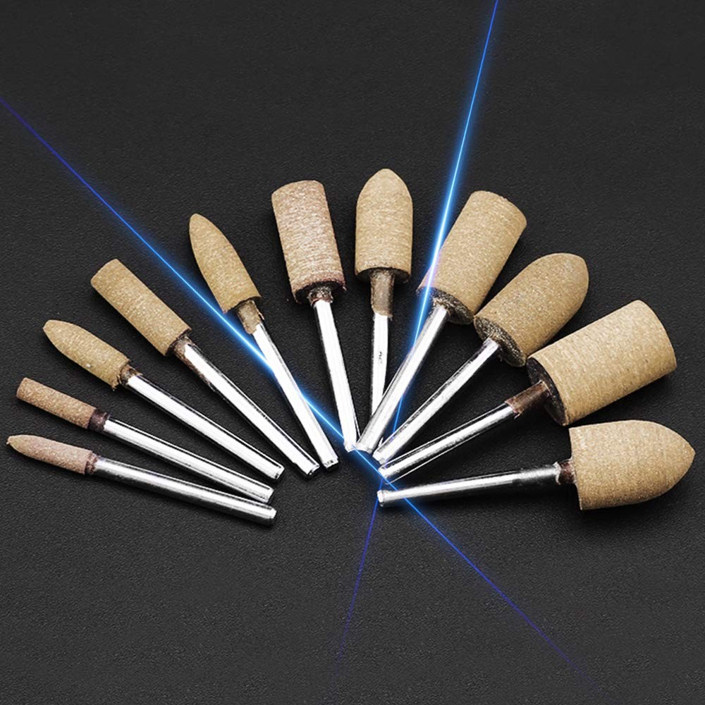 100pcs 1/8 Inch Shank (3mm) Cowhide Grinding Mandrel Mounted Grinding Polishi…