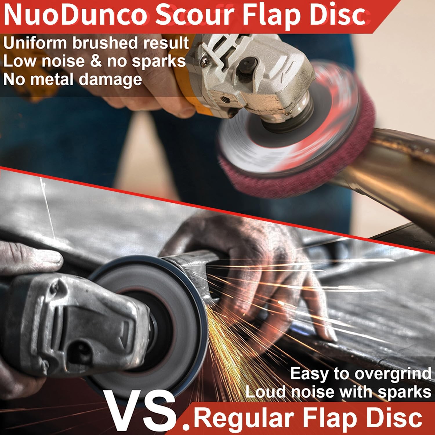 4.5″ Nylon Scour Flap Disc Set 180 & 320 Grit for Metal Wood Polishing (10pcs)