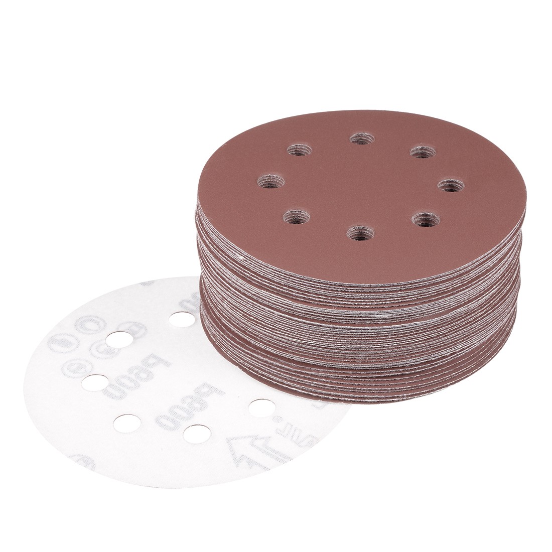 50Pcs 5″ 8 Hole Hook and Loop Sanding Disc 600 Grit Random Orbital Sander Paper