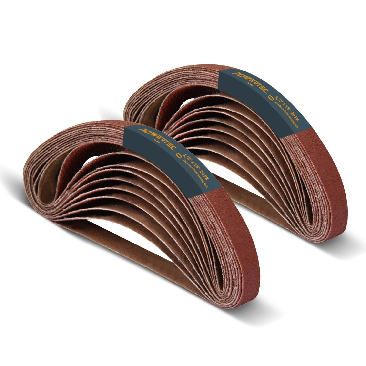 1/2 x 18 Inch Sanding Belts 50PK 40-240 Grit Aluminum Oxide Air File Sander