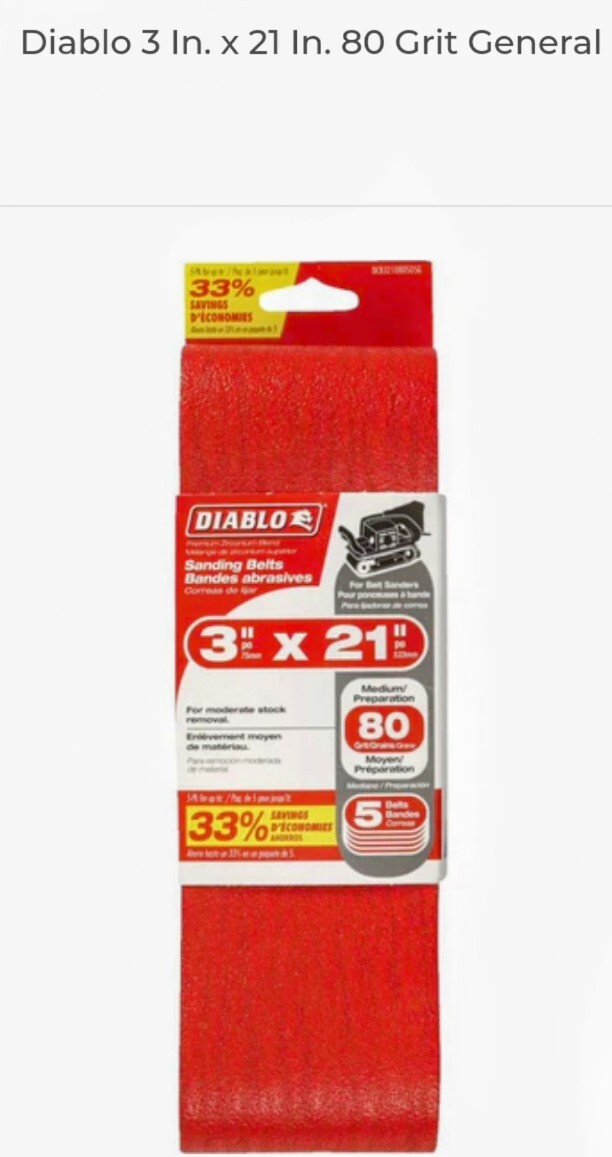 Diablo 21 in. L X 3 in. W Premium Zirconium Blend Sanding Belt 80 Grit Mediu