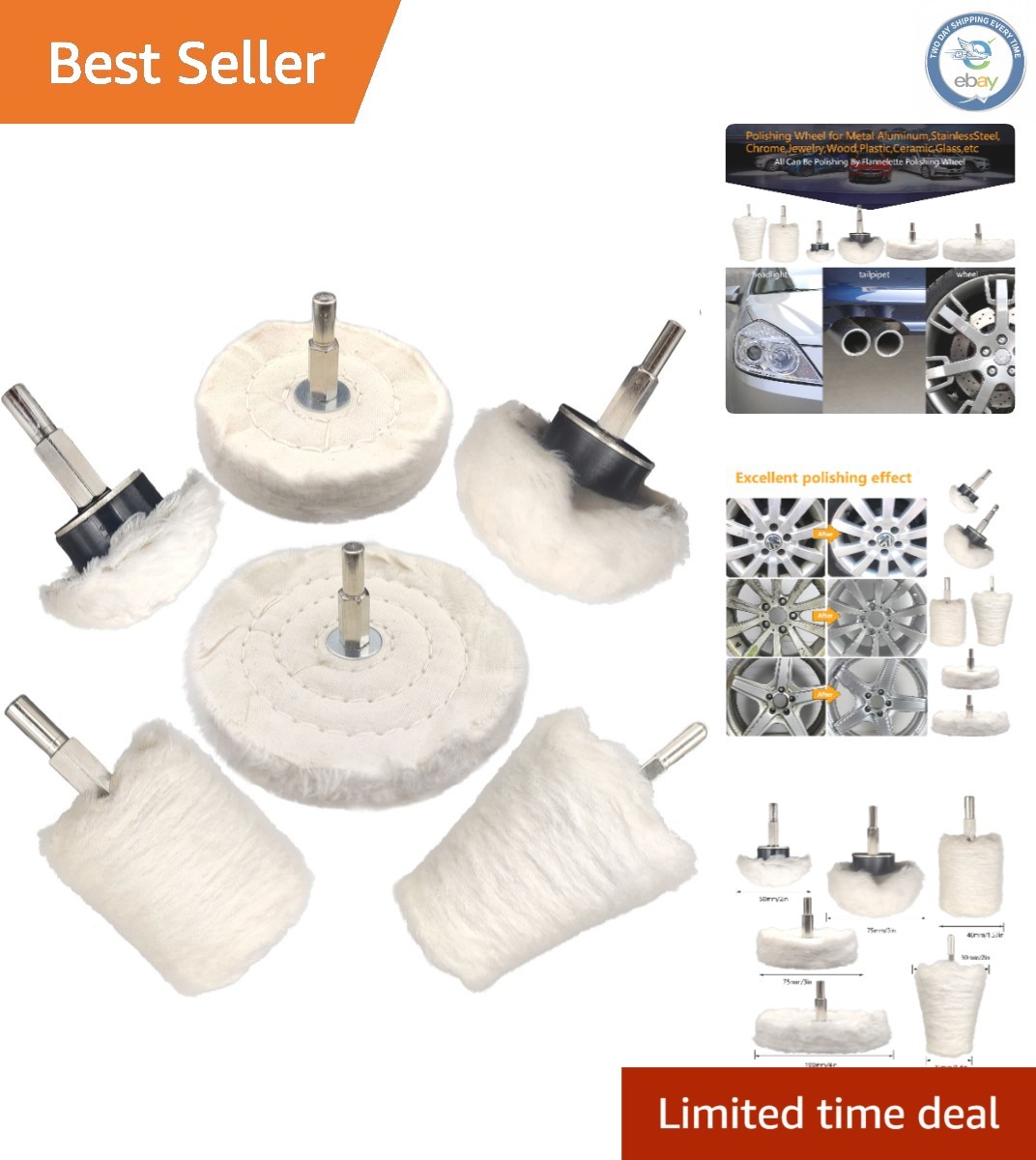 Versatile 6-Piece Polishing Tool Set for Electric Drill – Ideal for Any Surface