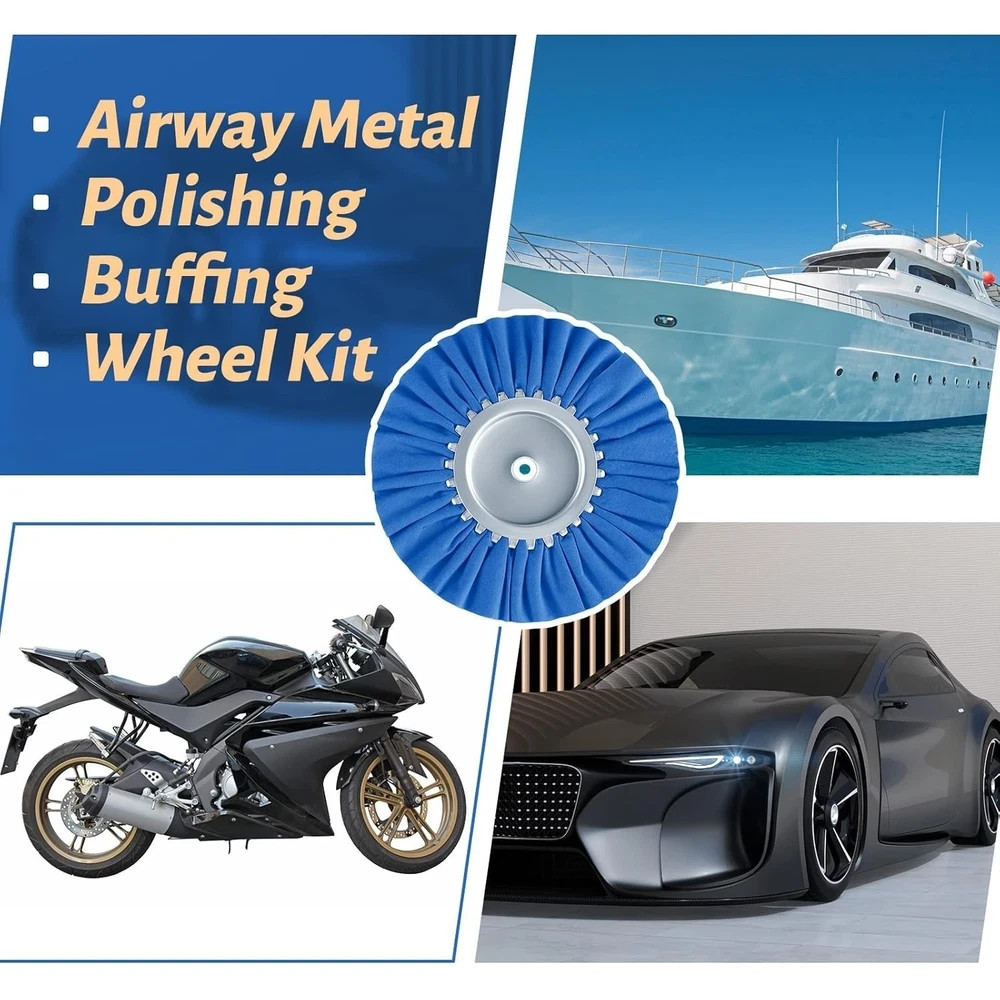 12 Pcs Airway Buffing Polishing Wheel Kit 8 Inch Aluminum Polishing Wheel