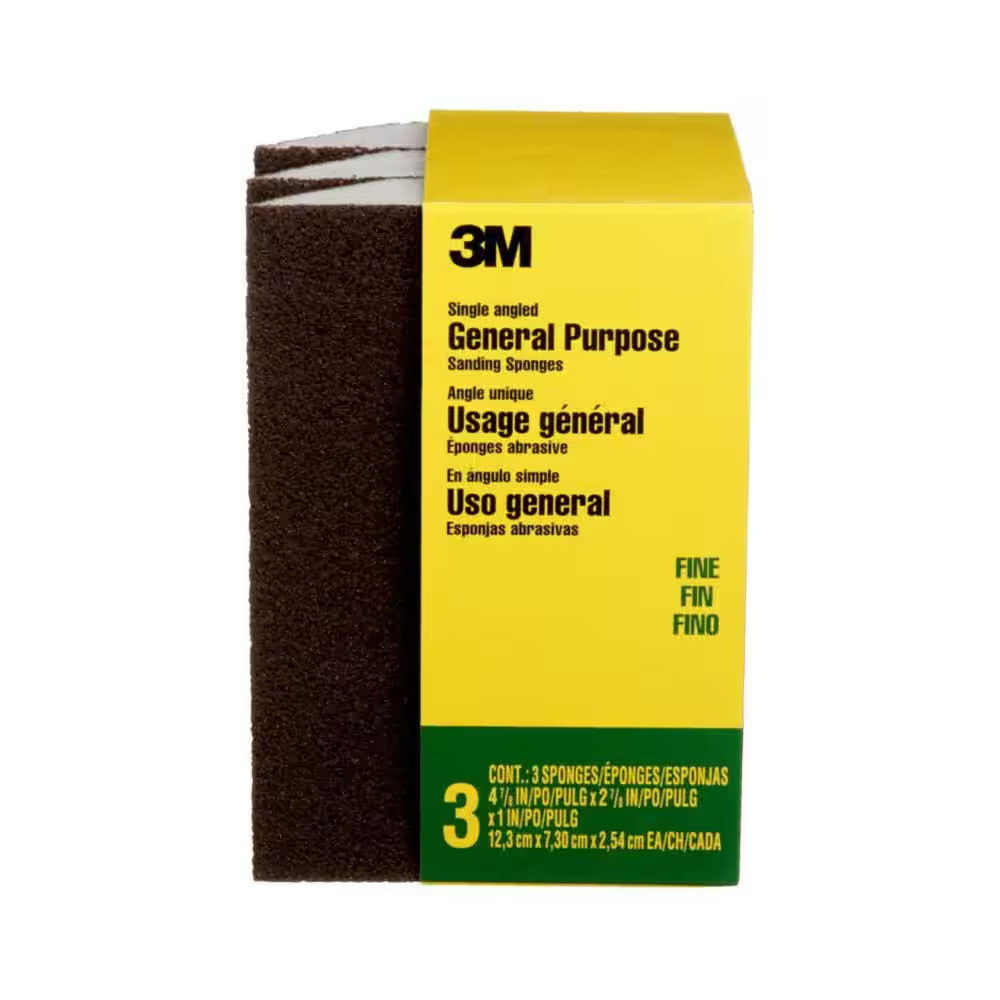 General Purpose Sanding Sponge 2 7/8 In. X 4-7/8 In. 120 Fine-Grit Single Angled