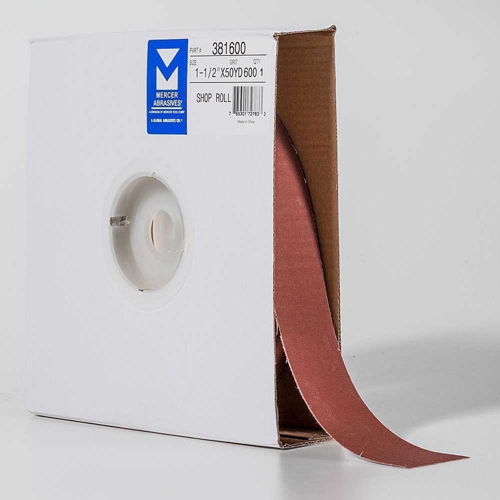 Mercer Industries 381600-1-1/2 x 50 yards Shop Roll, 600 Grit