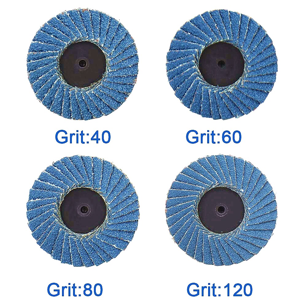 42X 2 inch Flap Sanding Disc 40 60 80 120 Grit W/ Holder Wheels Twist Roll Lock
