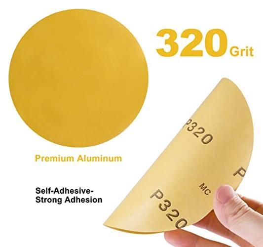 Shawya 100 PCS 6 Inch PSA Sanding Discs 320 Grit Sticky-Back Assorted Styles