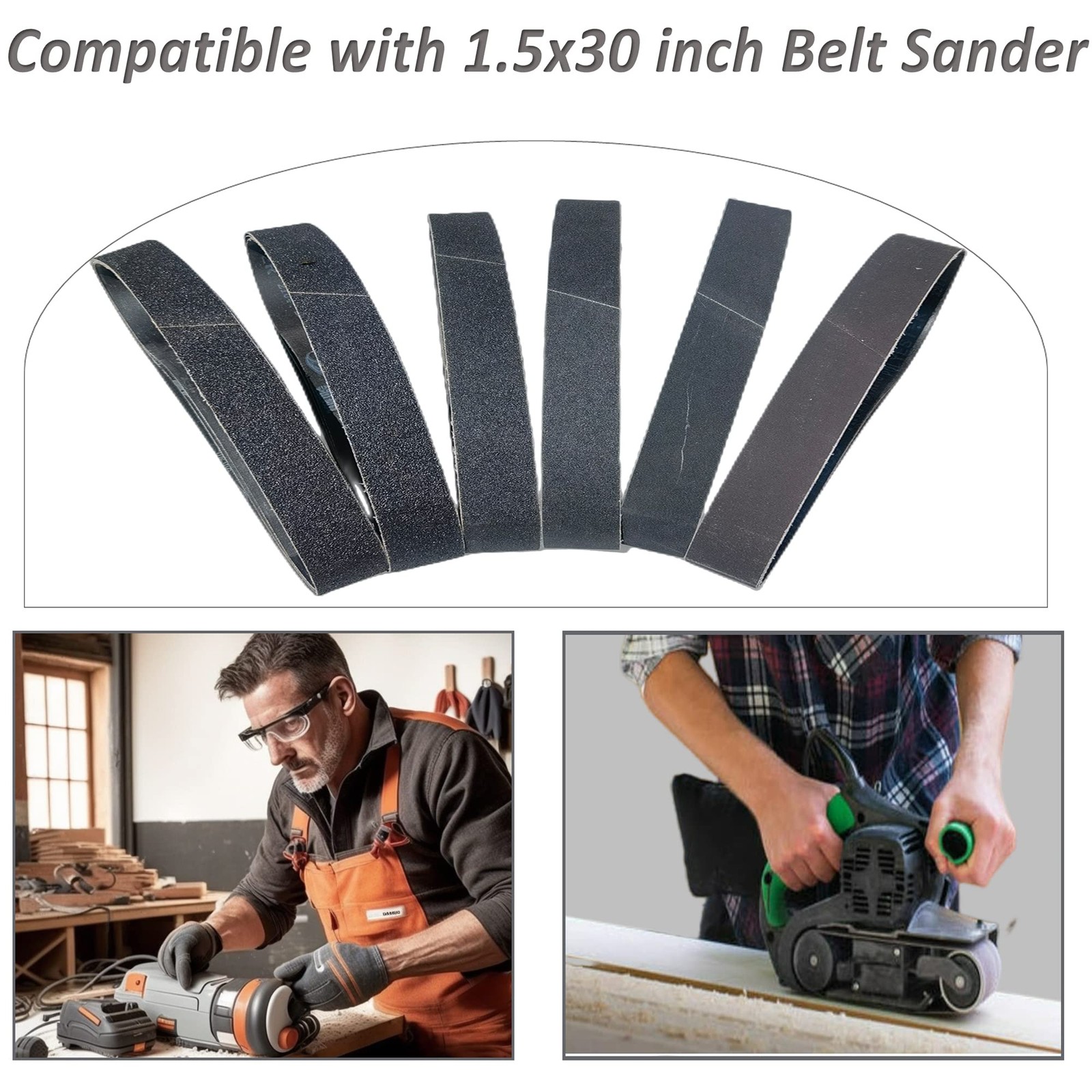 18 Pack 1-1/2 x 30 Inch Silicon Carbide Sanding Belts for Pipe Tube Polisher …