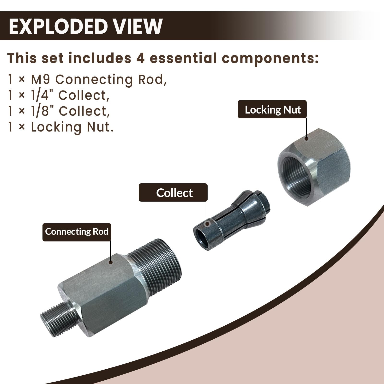 M9 Threaded Collet Adapter for Milwaukee M12 Polishers or Sanders, Includes 1…