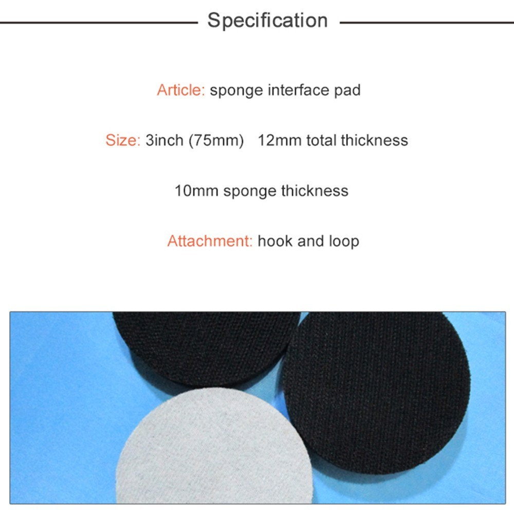2PCS 3inch 75mm Soft Interface Pad Hook And-Loop Sanding Discs Power Tools Parts