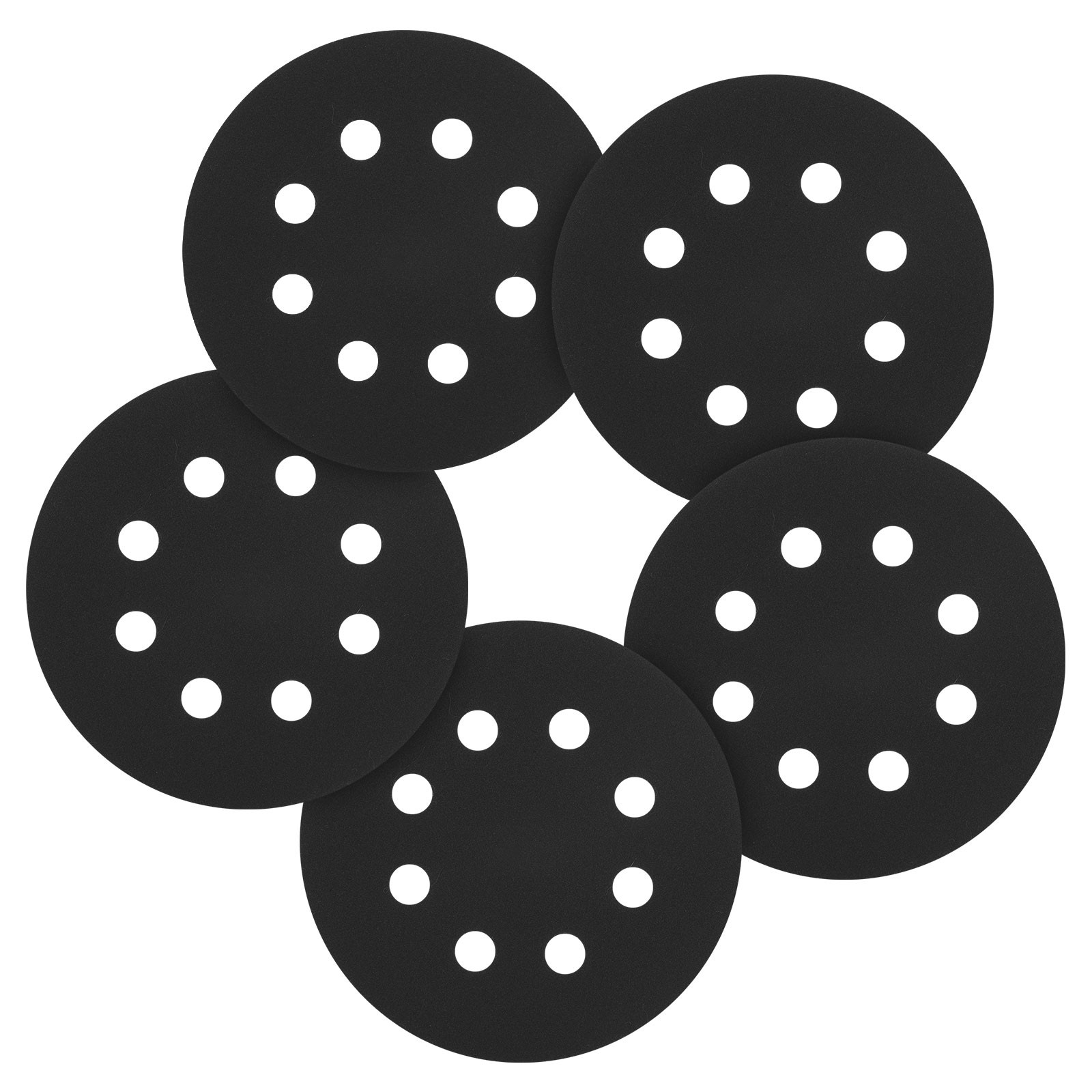 110 Pcs 5 Inch Sanding Disc 400 Grit 8 Hole Round Hook and Loop Sandpaper, Black