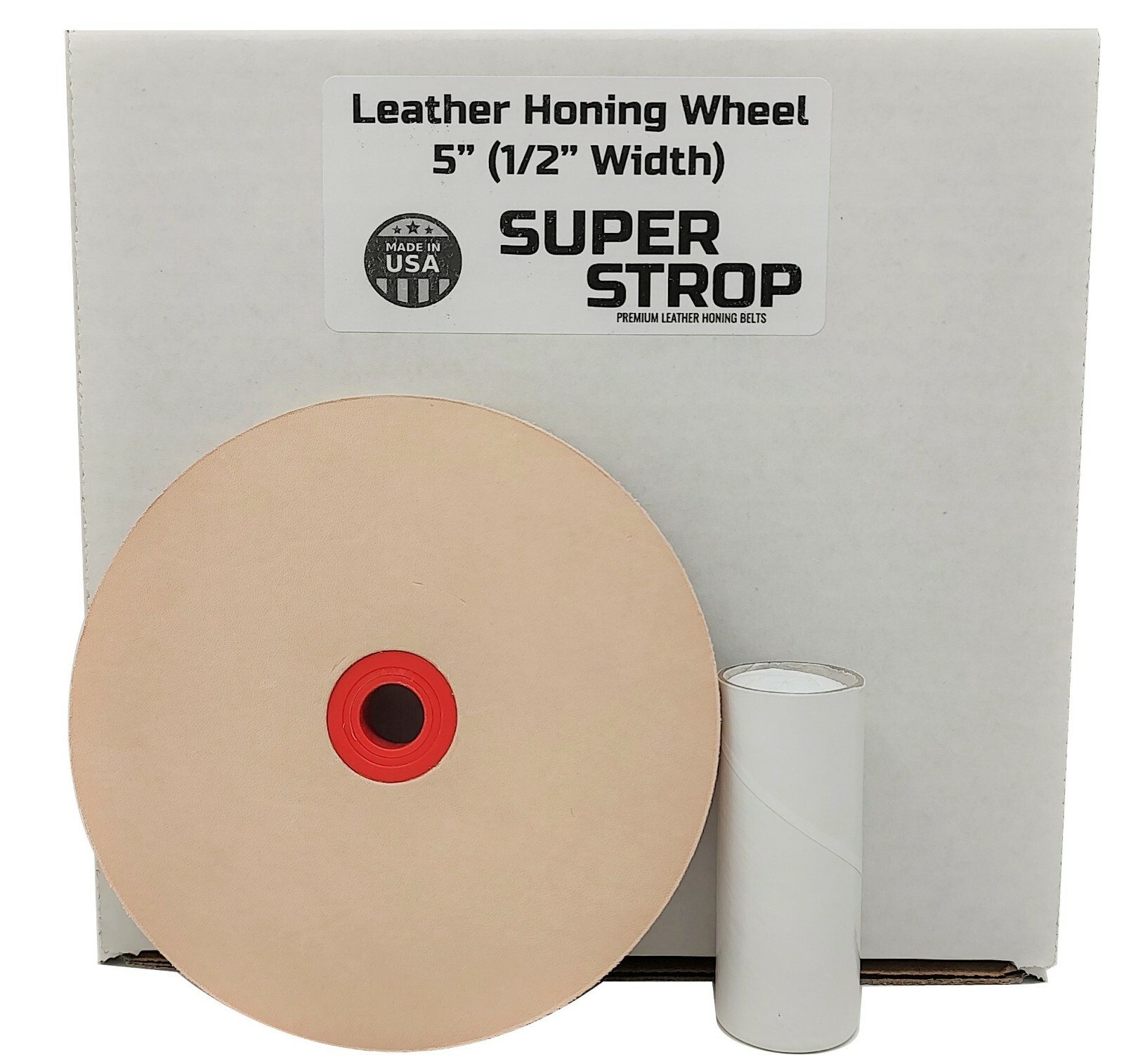 5″ (1/2″ Width) Leather Honing Wheel Includes Compound fits Multiple Arbors USA