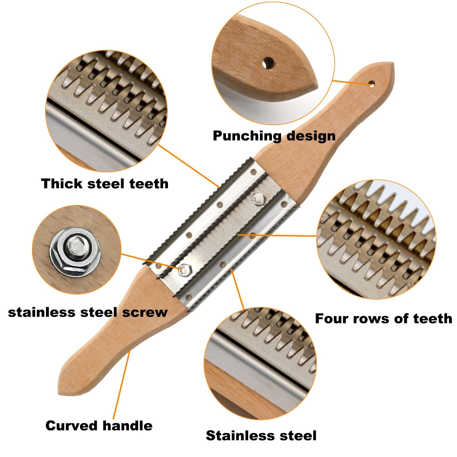 Tworider Buffer Wheel Rake, Polishing Tool with 15″ L x 2″ W, Silvery