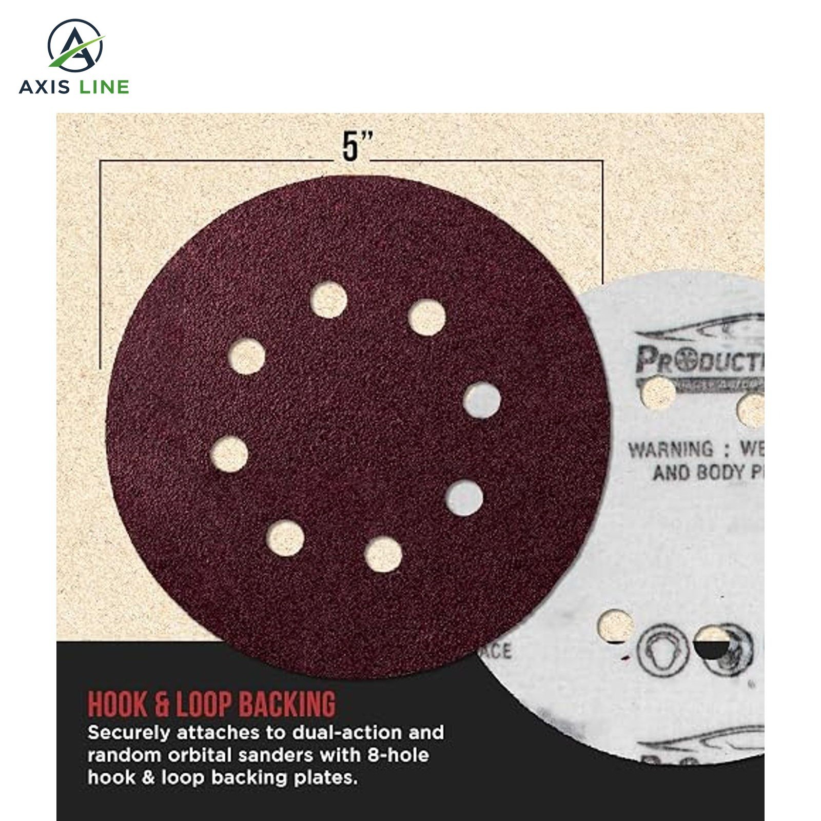 160 Pack 5 inch Sanding Discs 8-Hole Red Variety Pack Grit, Hook ,Loop Sandpaper