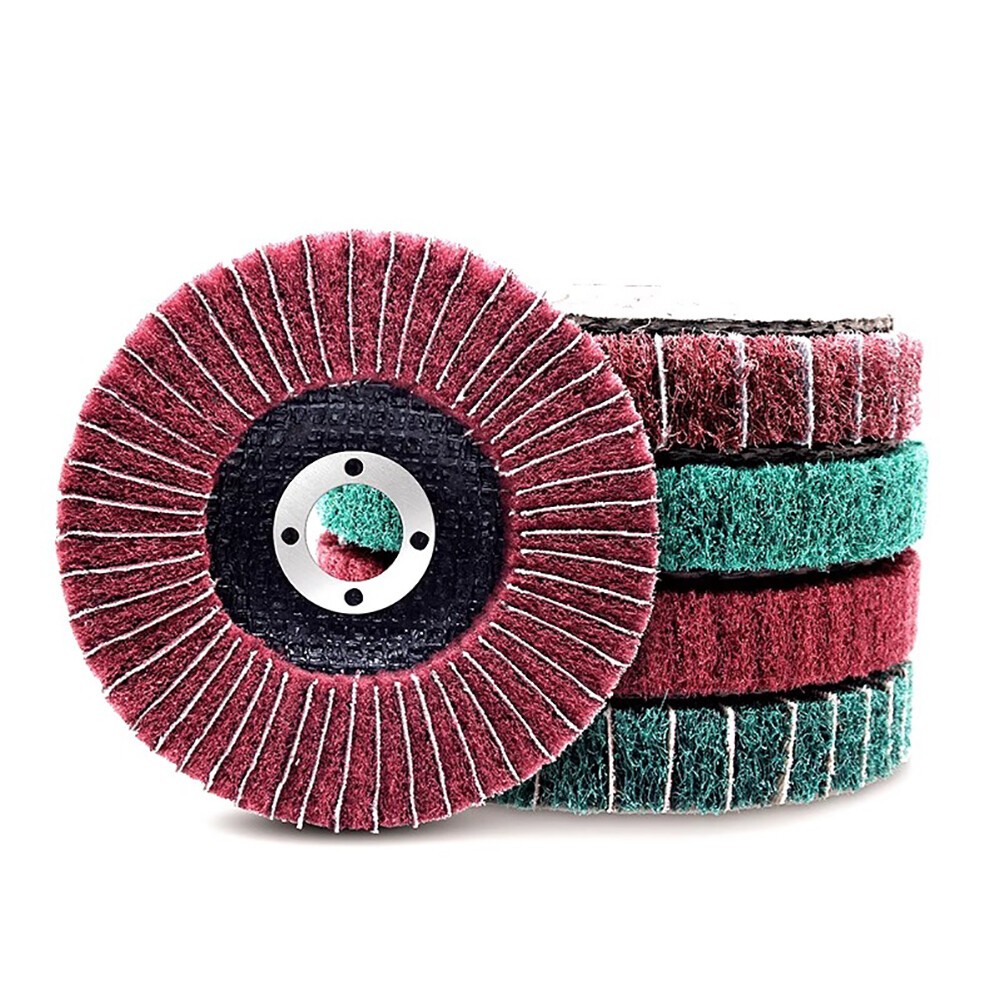 100mm Nylon Fiber Flap Polishing Wheel Pads Abrasive Buffing For Angle Grinder