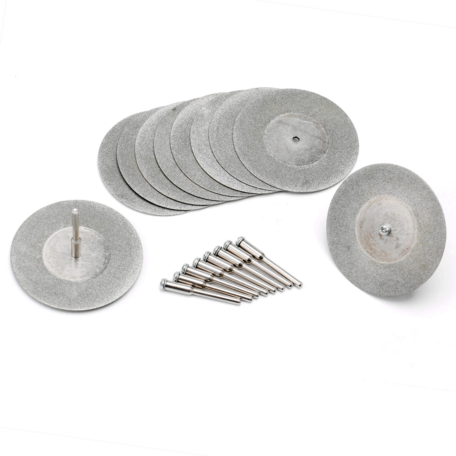 10Pcs 16-60mm Diamond Cutting Wheel Rotary Blade Coated Cut-off Disc Shank 1/8″