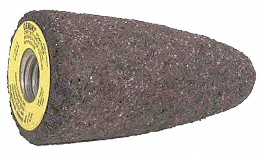 PLESIU Norton 1-3/4″ Grinding Cone, 3″ Thickness, Aluminum Oxide, 24 Grit, 5/8