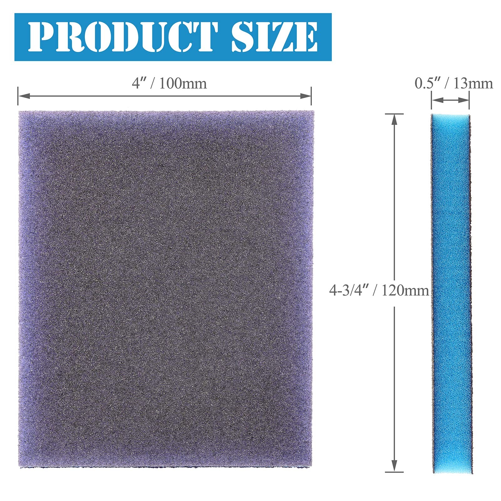 16 PCS 280 Grit Sanding Sponge Blocks Washable Wet Dry Wood Metal Paint Drywall