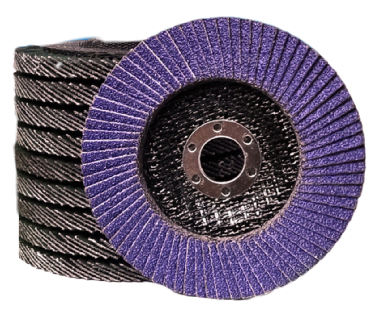 20PCS 115x22mm Purple Ceramic Flap Disc 120 Grit 4-1/2” x 7/8″ Grinding Wheel