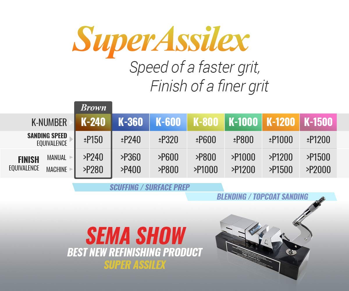Super Assilex Flexible Sanding Sheets Job-PAK, Brown K-240, U191-2517, 4 Sheets
