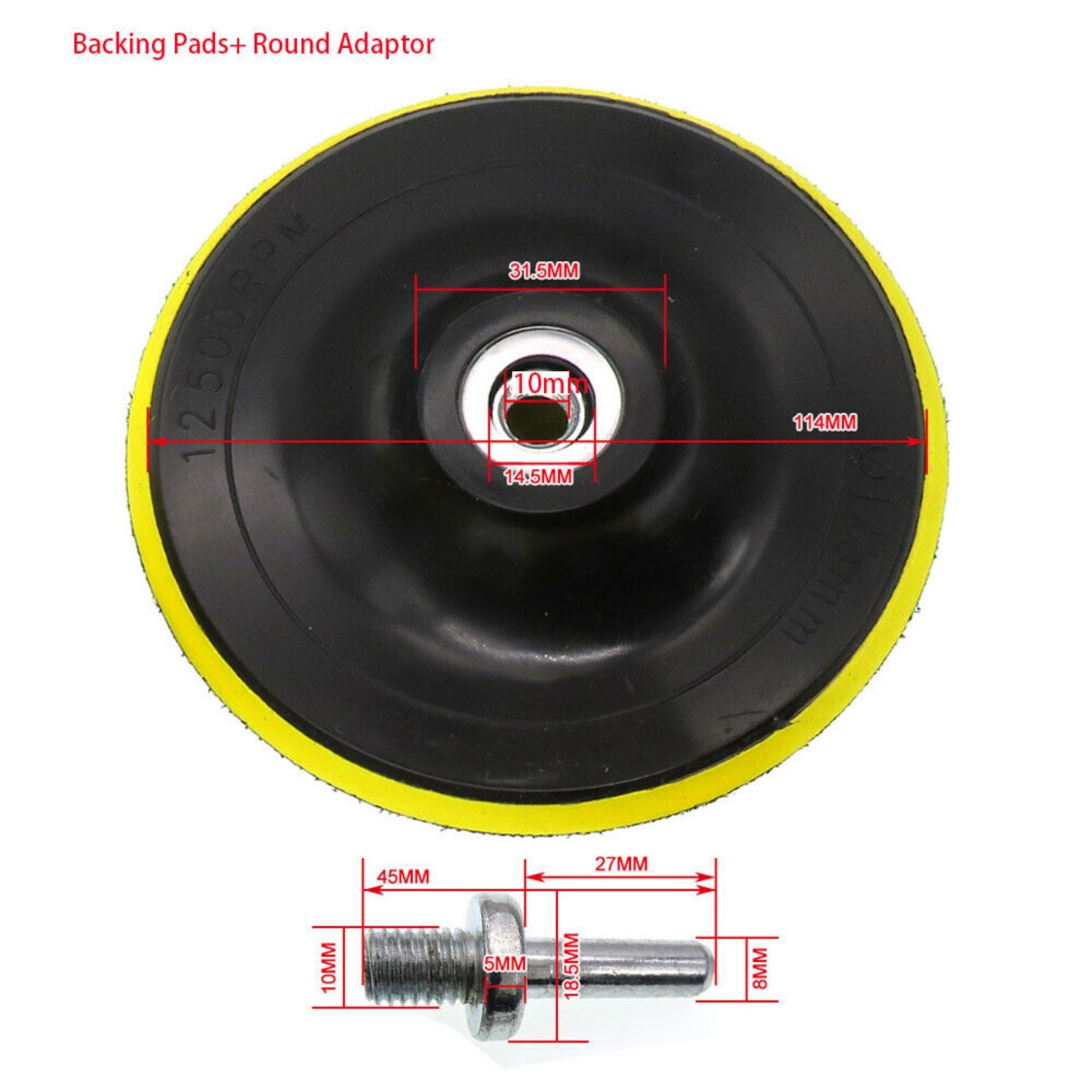 5 in Hook & Loop Backing Pad Angle Grinder M10 & Drill Attachment for Sand Disc