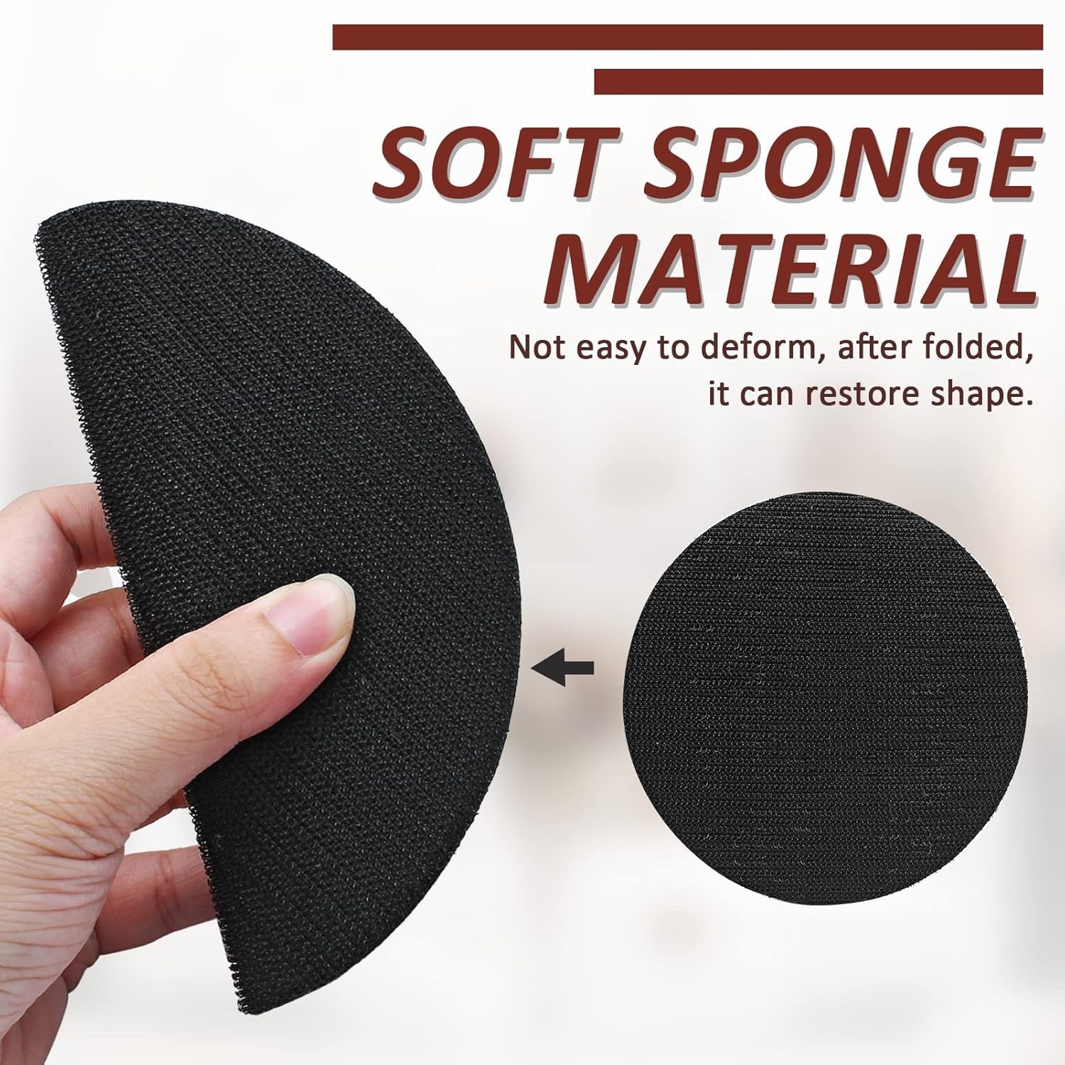 3 Inch (75mm) Hook and Loop Soft Foam Buffering Pad for 3″ Sanding Pad, 5 Pack