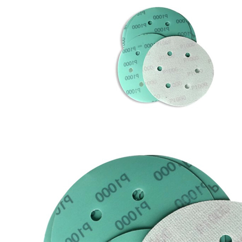 6″ 150mm Wet & Dry Sandpaper Polyester Film Green Sand Hook & Loop 60-2000 Grit