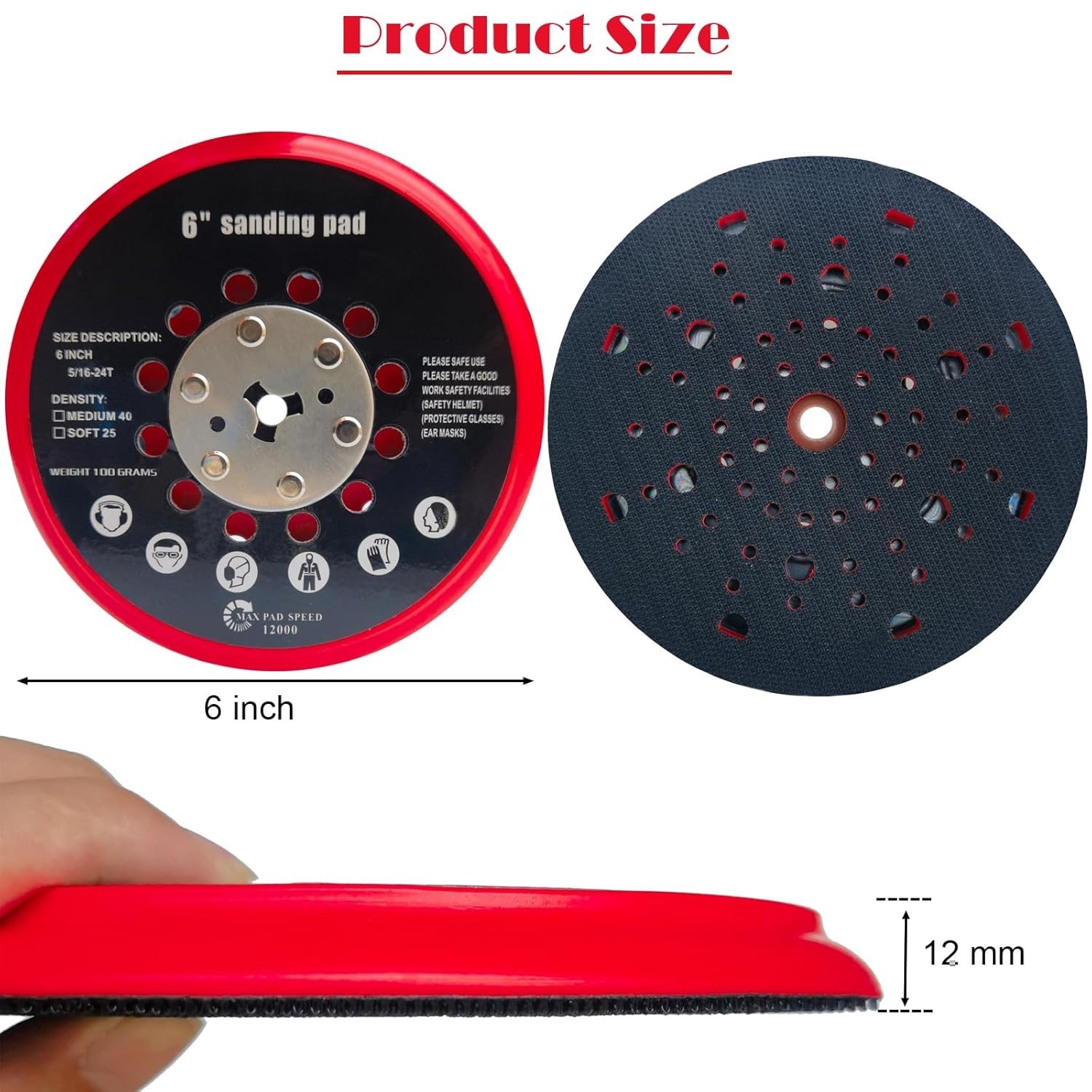 6 Inch Replacement Sander Pad for Bosch GET75-6N Sander – 6″ Hook and Loop Sa…