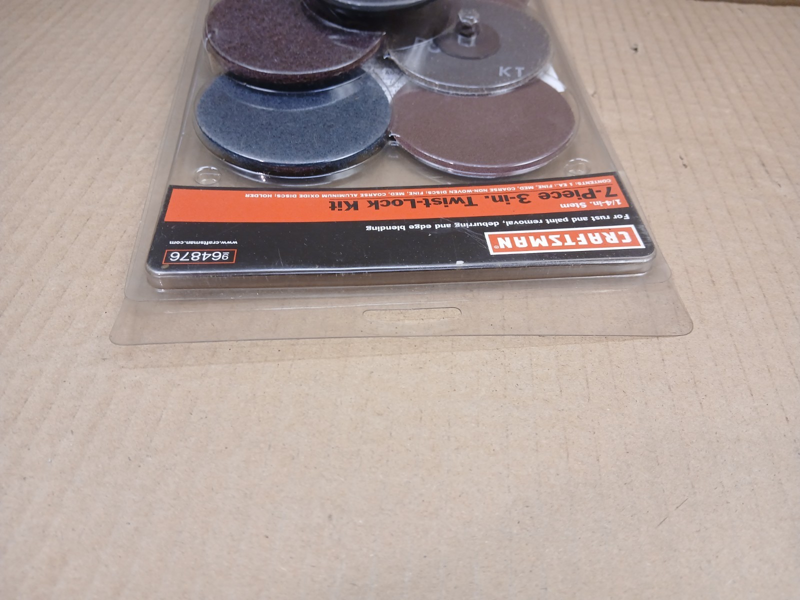 Craftsman 9-64876 7-Piece 3″ Twist Lock Kit 1/4″ Stem Rust/Paint Removal NOP