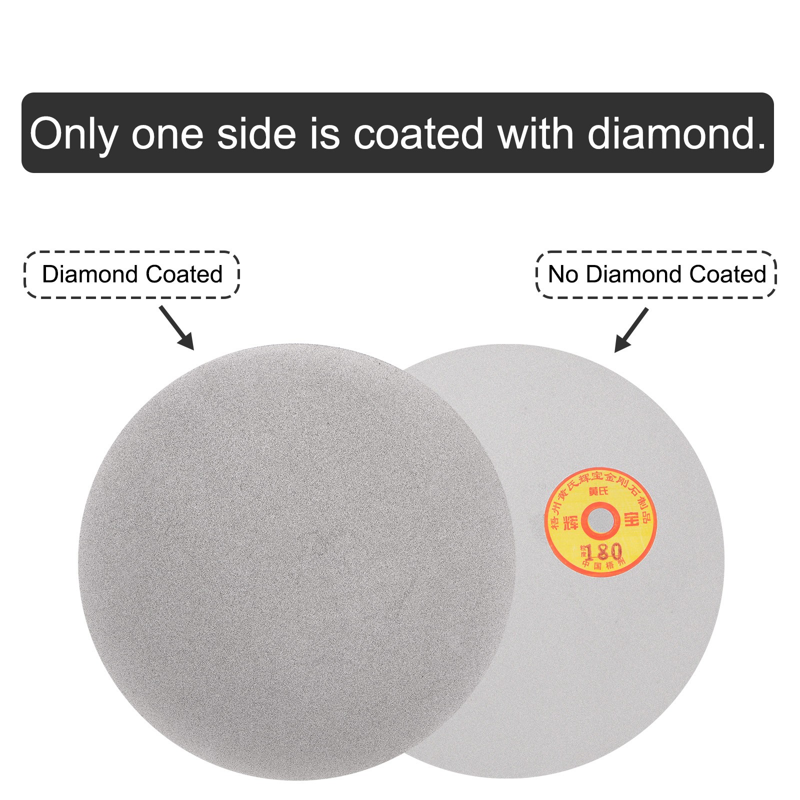 Diamond Sanding Grinding Disc 12″ Grit 180 No Center Hole Flat Lap Wheel Disk