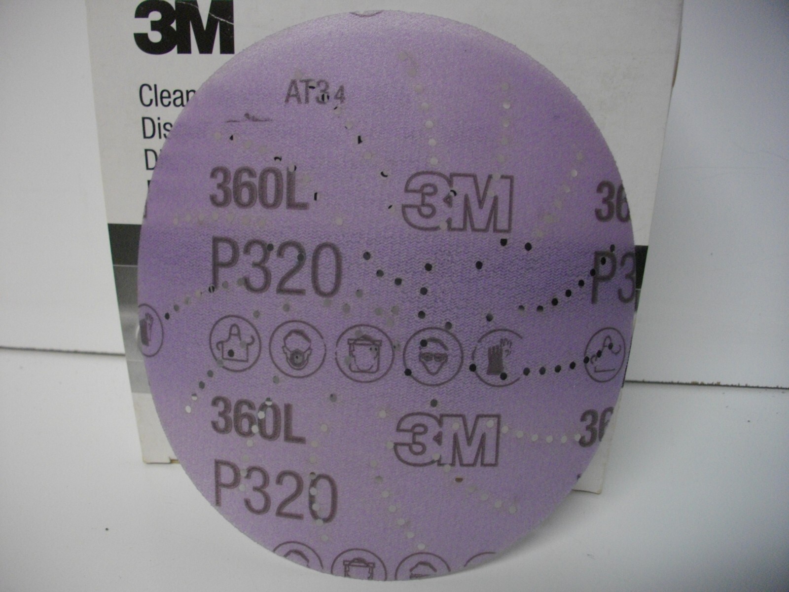 3M 01707 Hookit Clean Sanding Disc Aluminum Oxide 5 in diameter P320 Box of 100