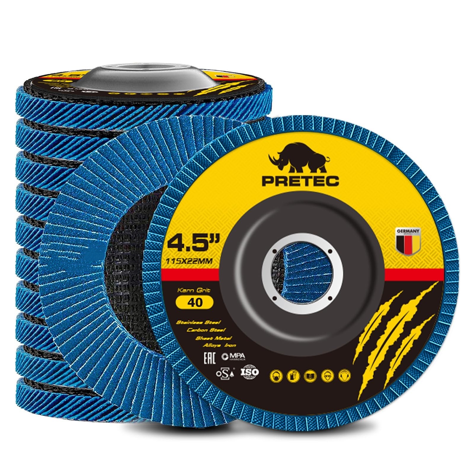 4-1/2″ Zirconia Sanding Flap Discs 40 60 80 120 Grit 4.5″ x 7/8″ Grinding Wheels