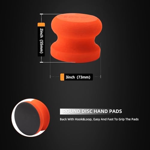 3 Inch Polishing Pad, 8Pcs Car Wax Applicator Pads with Handle and Towel,