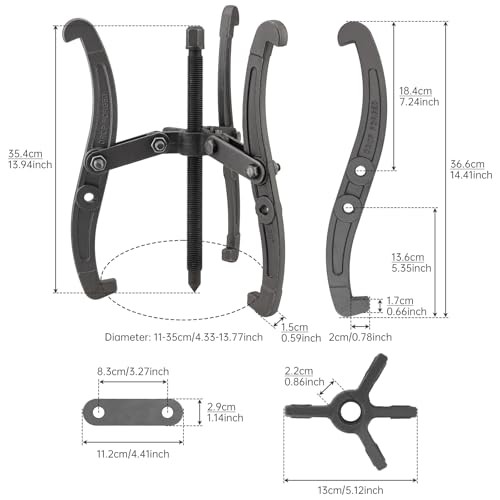 14 Inch 2 Jaw / 3 Jaw Gear Puller, Multifunction Standard Carbon Steel 14Inch
