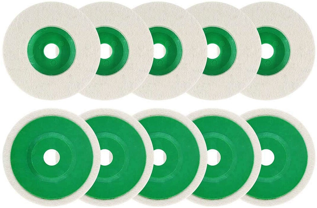 SATC 20PCS 4“(100mm) Fine Wool Polishing/Finishing Wheel for Grinder Buffing Pad