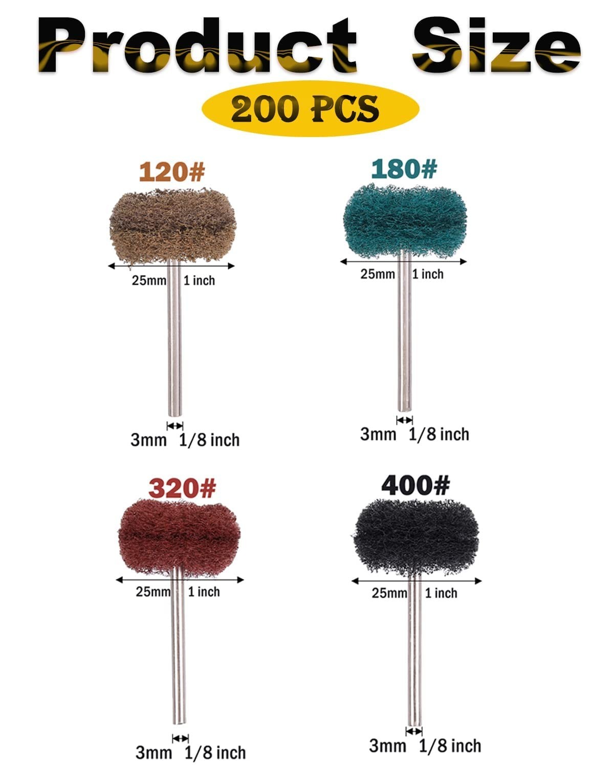 Abrasive Buffing Wheel Set 80pcs 25mm Grit Polishing Grinding Rotary Tool