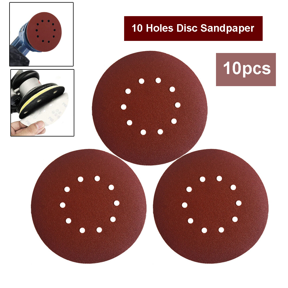 9 Inch 10 Hole 80 Grit Sanding Discs Sandpaper for Drywall Sander 10 Pack Parts