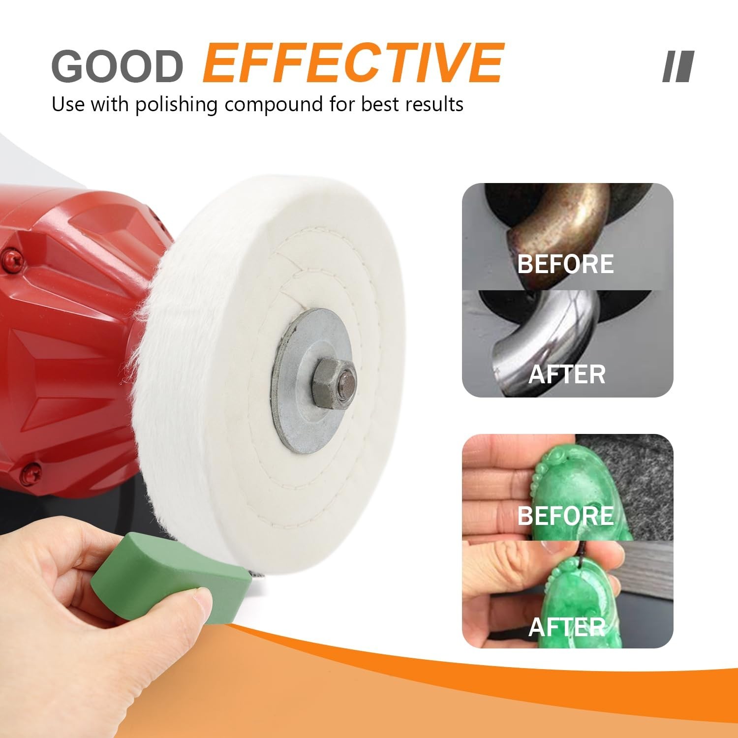 Easy Install 6 Inch Buffing Polishing Wheel Set – 2 PCS for Bench Grinders