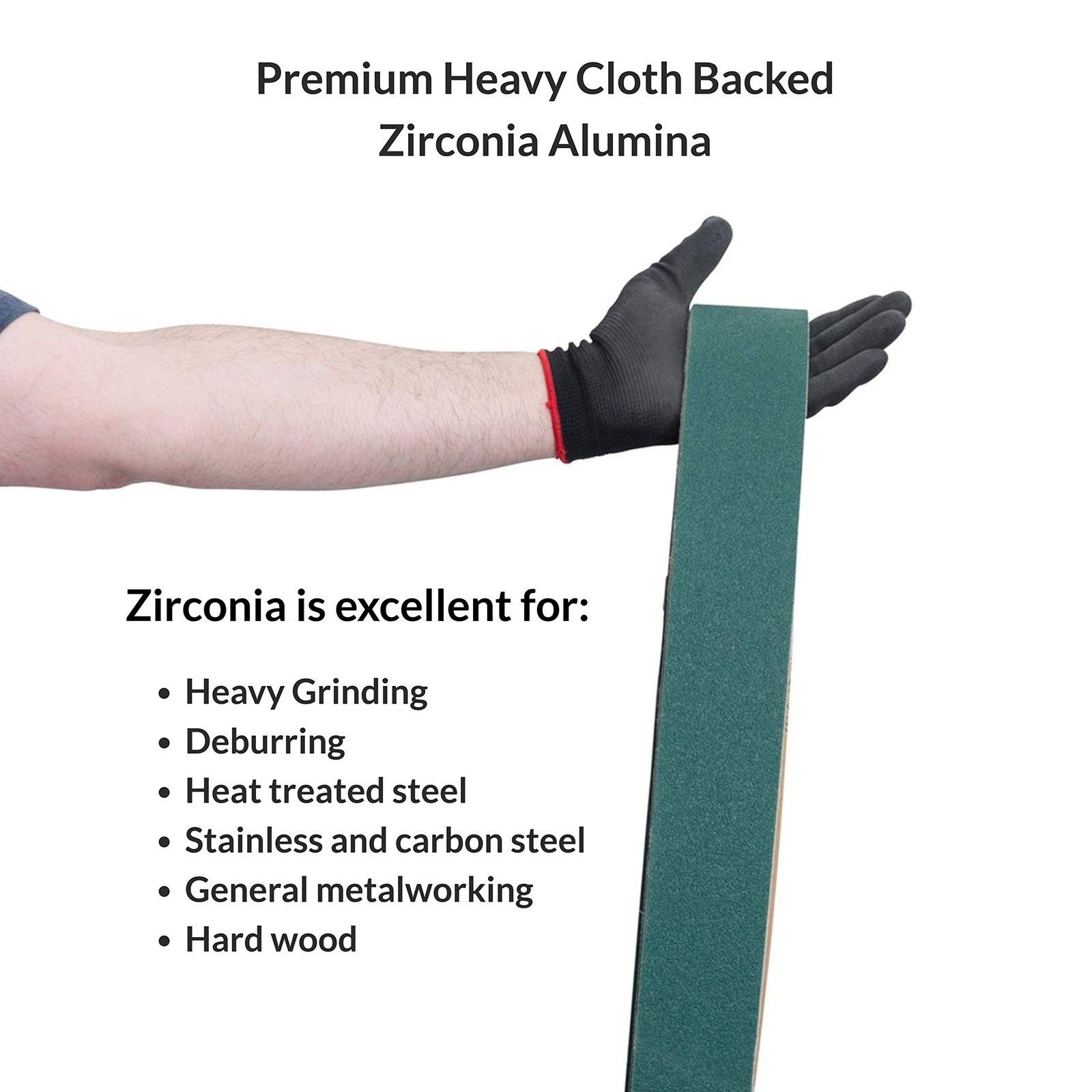 2 X 36 Inch 40 Grit Metal Grinding Zirconia Sanding Belts, 6 Pack