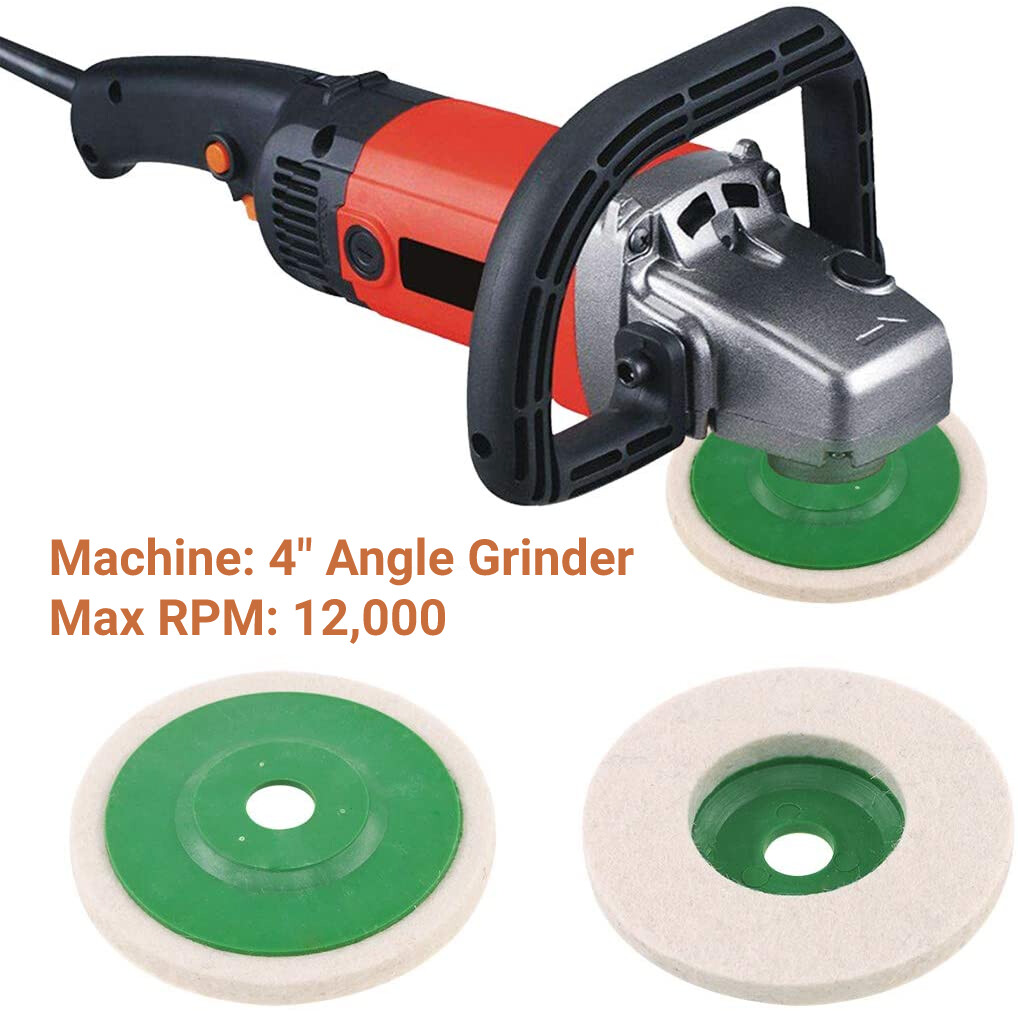 SATC 20PCS 4“(100mm) Fine Wool Polishing/Finishing Wheel for Grinder Buffing Pad