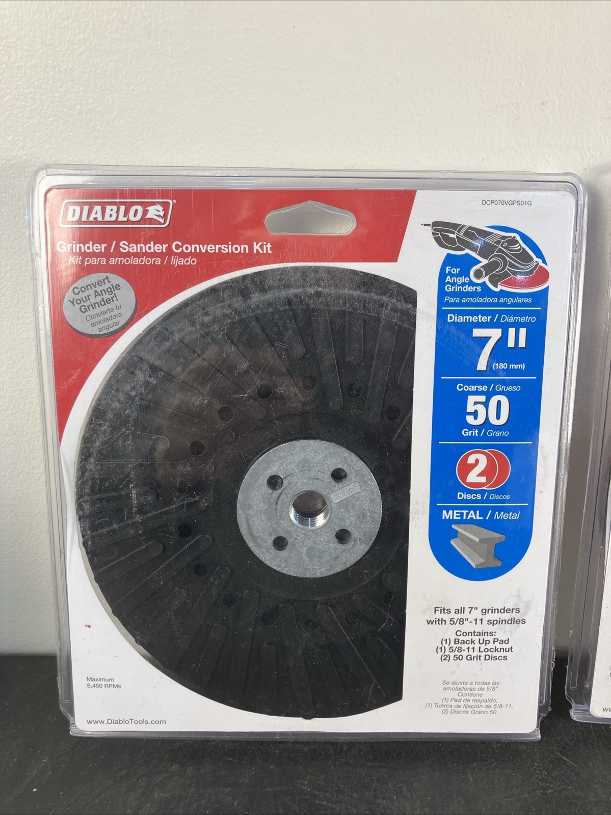 Diablo 7 In. Metal Grinder/Sander Conversion Kit 4 50 Grit Discs DCP070VGPS01G