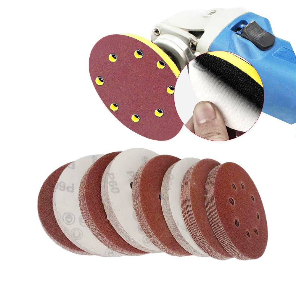10 Pieces 5 in Abrasive Sanding Disc Sandpaper P40-P1000 Metal Wood Polishing