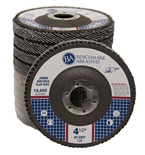 4.5″ x 7/8″ Premium High Density Jumbo Zirconia Type 29 Flap Disc 40 Grit – 10