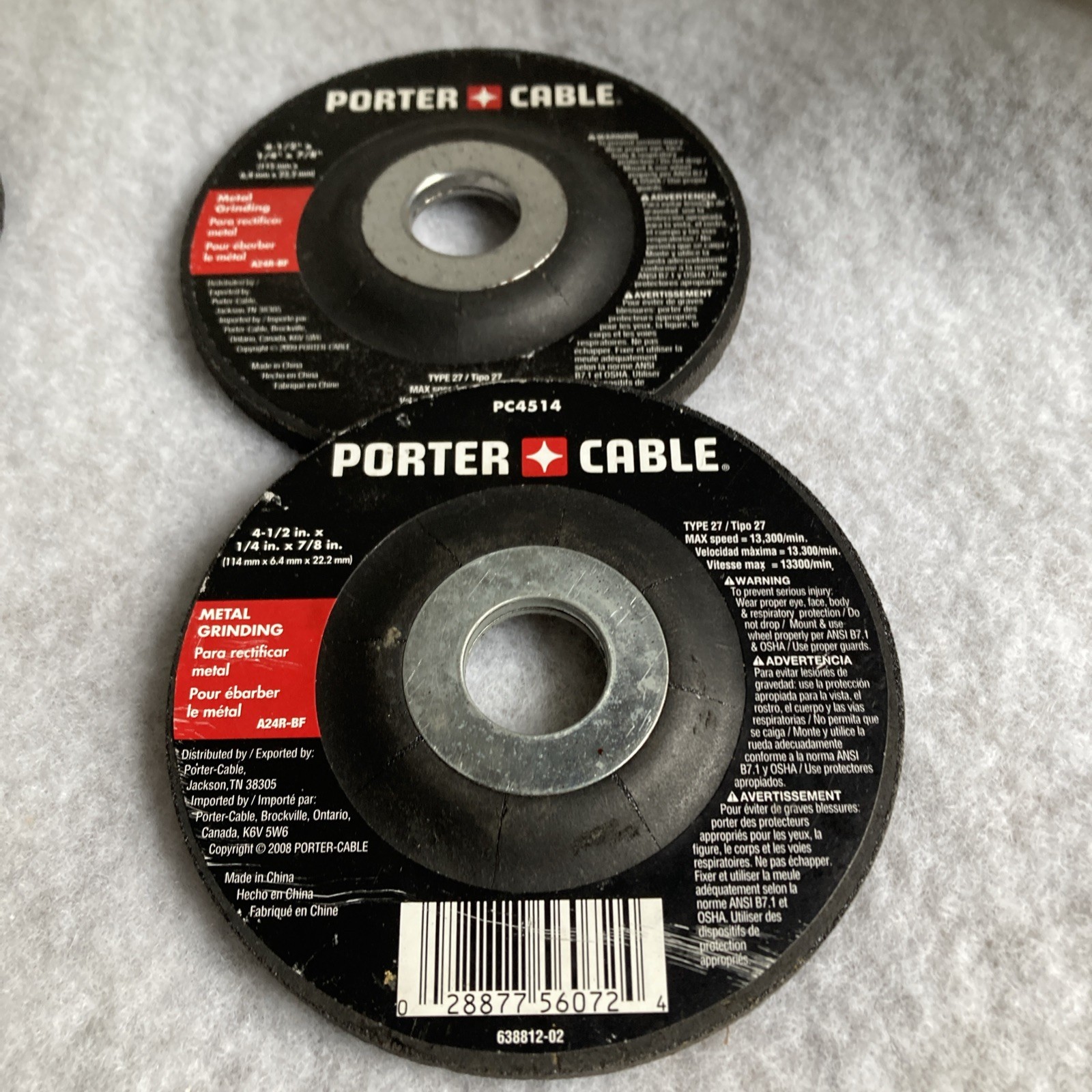 Lot of 12 Grinding Wheels ~ Cutting Disks ~ Dewalt #DW4429 ~ Porter Cable ~ New