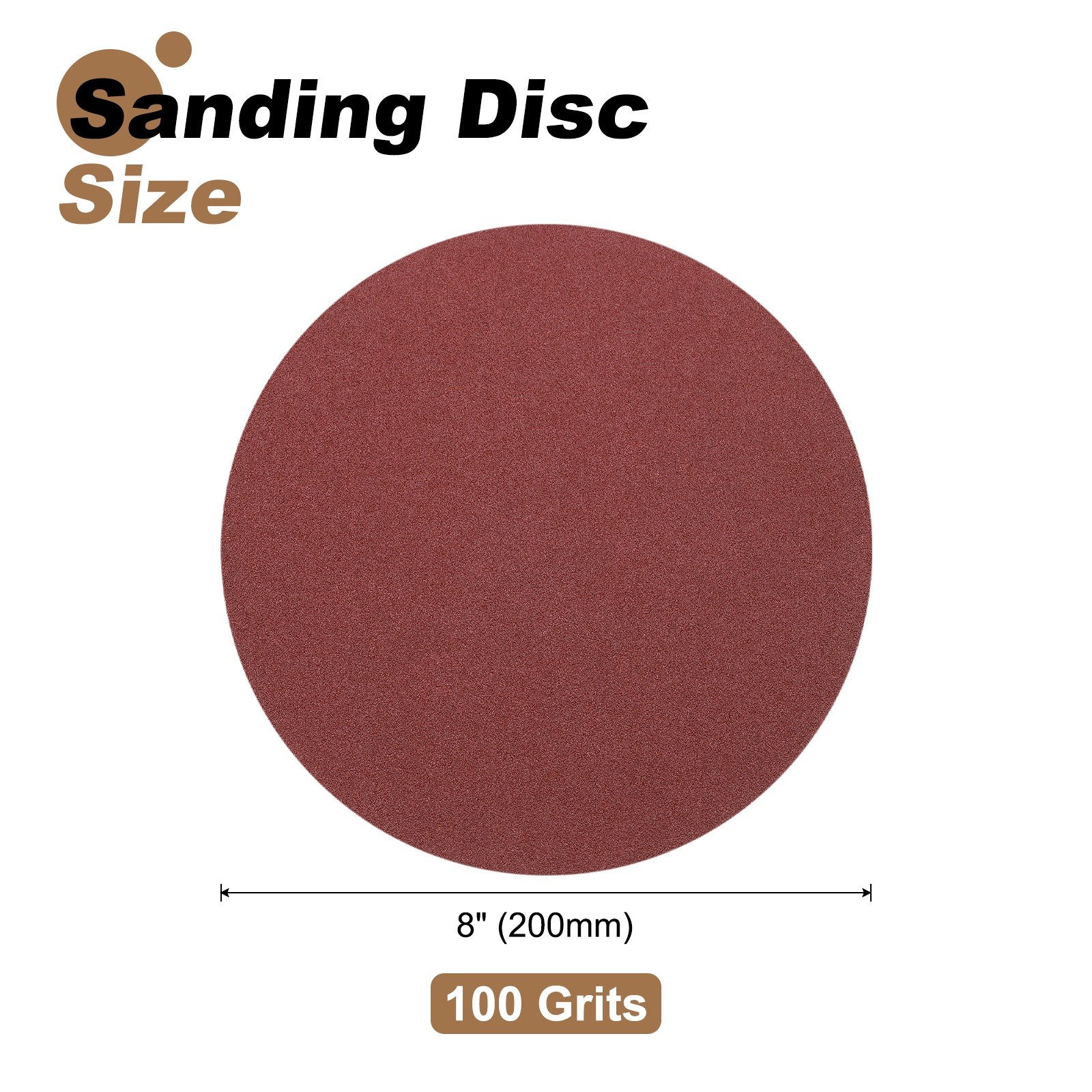 5pcs 8″ PSA Sanding Discs 100 Grits Aluminum Oxide Sandpapers Self Adhesive