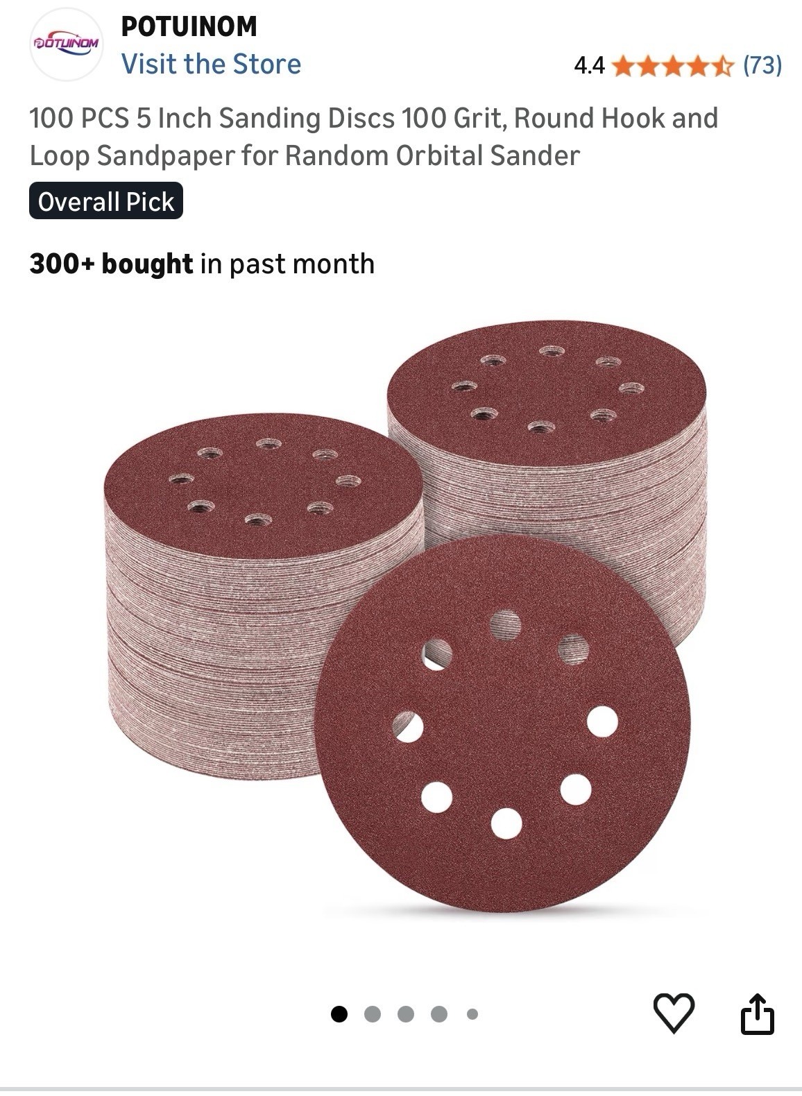 40 60 80 120 240 Grit Sanding Discs 5 inch 8-Hole Hook Loop Orbital Sander Paper
