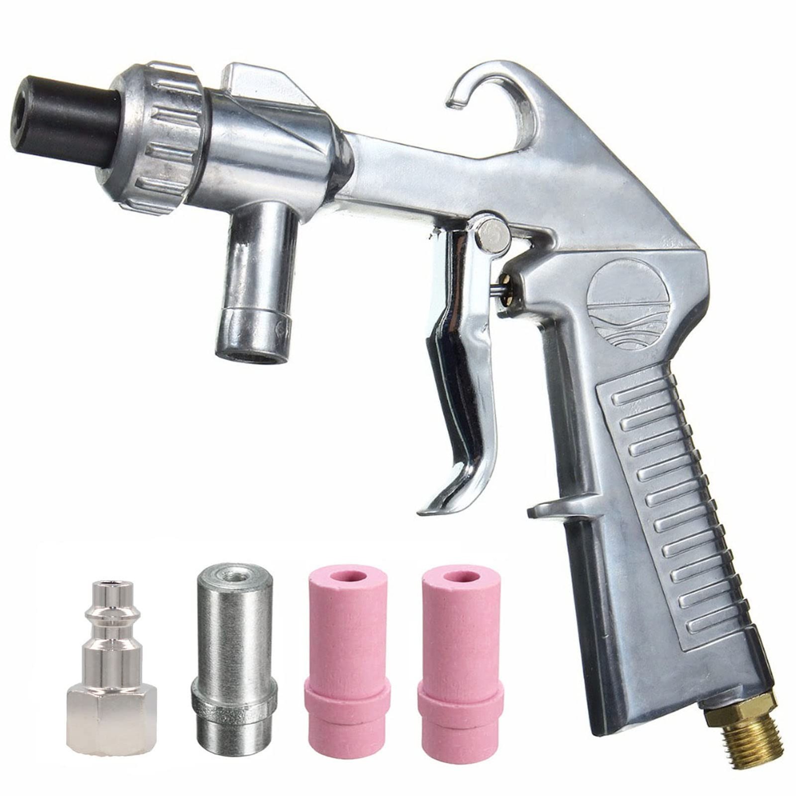 Jewboer Sand Blaster Gun,Sandblasting Sandblaster Gun Kit 135x150mm, Silver