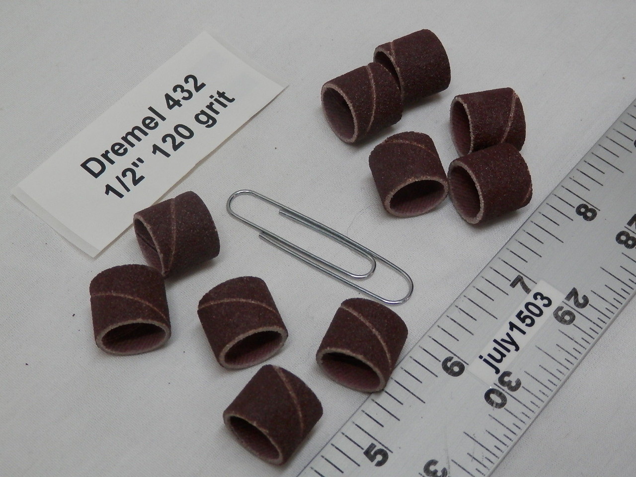 (10) NEW Dremel 432 Sanding Drum 120 grit 1/2″ Rotary Tool Band Sleeve