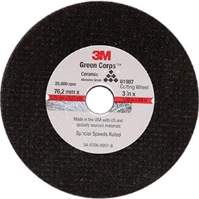 CUT OFF WHEEL GENERAL PURPOSE 3 X 1/32 X 3/8 MMM-1987