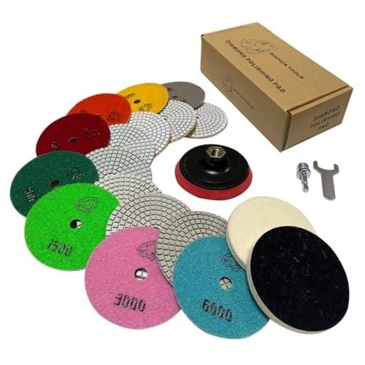 Diamond Polishing Pads 4 Inch Wet Dry Set Pieces for Concrete Marble Quartz 13